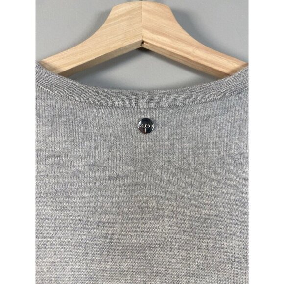 ESCADA Sport Gray Blue Virgin Wool Knit Long Sleeve Layered Sweater Size S Luxe - Picture 8 of 15